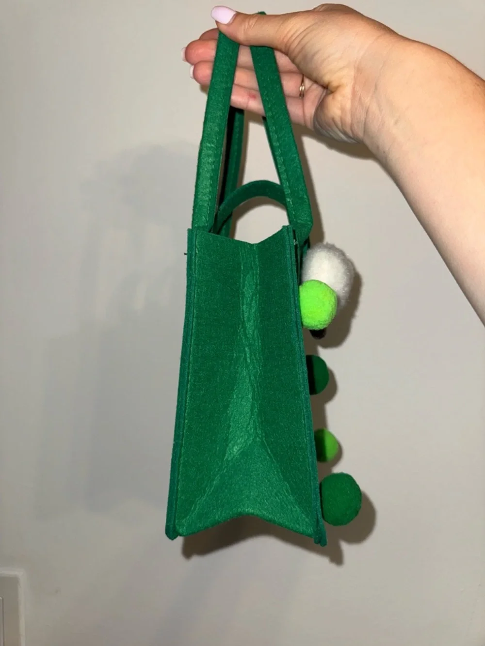 Green reusable goodie tote bag